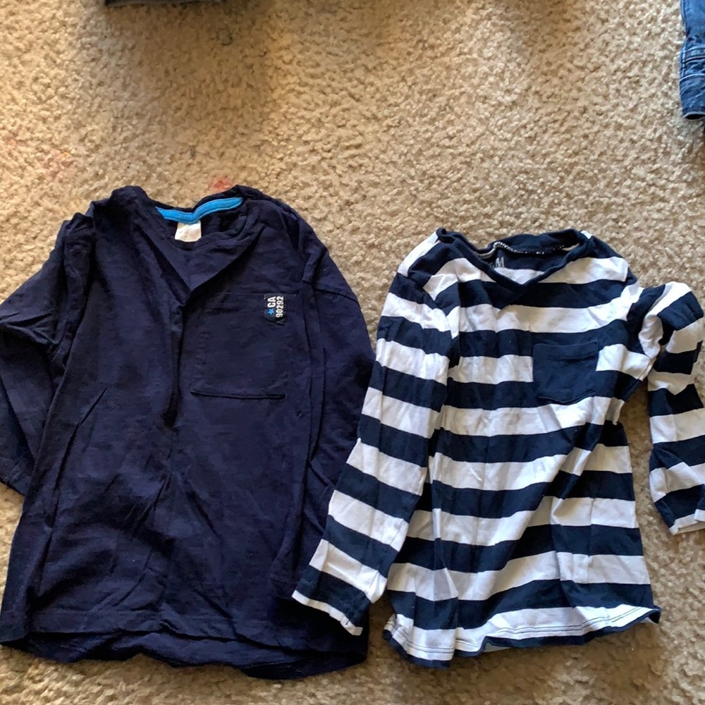Solid blue and stripe blue shirts